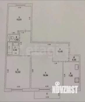3-к квартира, вторичка, 66м2, 6/9 этаж