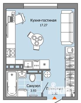 Студия квартира, вторичка, 25м2, 4/9 этаж