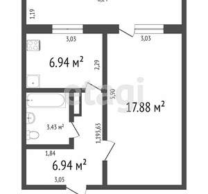 1-к квартира, вторичка, 35м2, 3/9 этаж