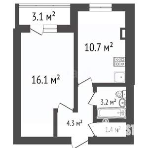 1-к квартира, вторичка, 41м2, 11/12 этаж