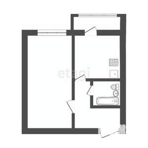 1-к квартира, вторичка, 37м2, 8/9 этаж