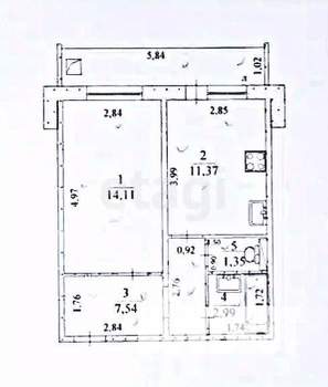 1-к квартира, вторичка, 37м2, 3/10 этаж