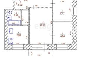 3-к квартира, вторичка, 41м2, 3/5 этаж