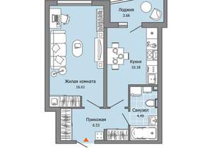 1-к квартира, вторичка, 40м2, 1/12 этаж