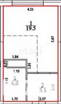 Студия квартира, вторичка, 29м2, 19/24 этаж