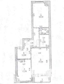 2-к квартира, вторичка, 61м2, 5/6 этаж