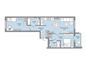 2-к квартира, вторичка, 68м2, 1/9 этаж