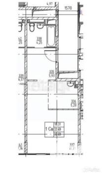 1-к квартира, вторичка, 33м2, 5/16 этаж