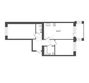 2-к квартира, вторичка, 59м2, 3/4 этаж