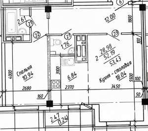 1-к квартира, вторичка, 54м2, 3/24 этаж