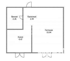 1-к квартира, вторичка, 20м2, 4/9 этаж