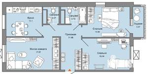 3-к квартира, вторичка, 77м2, 6/7 этаж