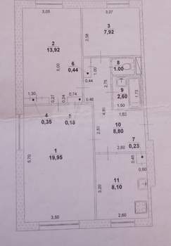3-к квартира, вторичка, 64м2, 1/5 этаж