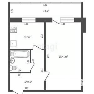 1-к квартира, вторичка, 36м2, 1/10 этаж