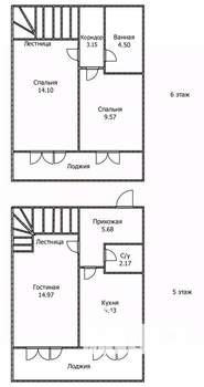 3-к квартира, вторичка, 70м2, 5/6 этаж