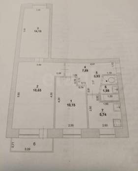 3-к квартира, вторичка, 60м2, 3/5 этаж