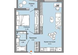 1-к квартира, вторичка, 47м2, 4/12 этаж