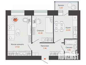 2-к квартира, вторичка, 51м2, 8/8 этаж