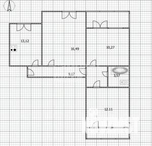 3-к квартира, вторичка, 65м2, 4/10 этаж