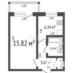 1-к квартира, вторичка, 31м2, 5/5 этаж