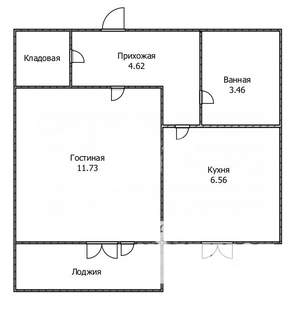 1-к квартира, вторичка, 28м2, 4/5 этаж
