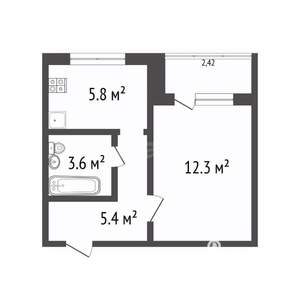 1-к квартира, вторичка, 27м2, 9/9 этаж