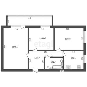 3-к квартира, вторичка, 60м2, 5/9 этаж