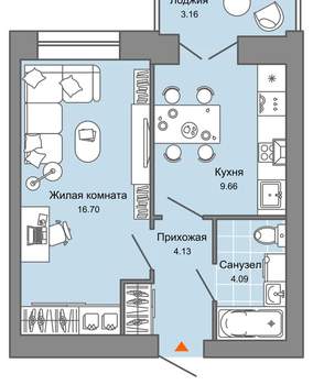 4-к квартира, вторичка, 79м2, 2/8 этаж