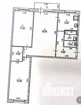 3-к квартира, вторичка, 59м2, 2/5 этаж