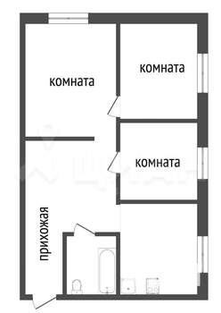 3-к квартира, вторичка, 52м2, 5/5 этаж