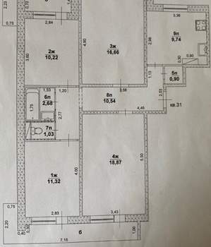 4-к квартира, вторичка, 82м2, 7/16 этаж