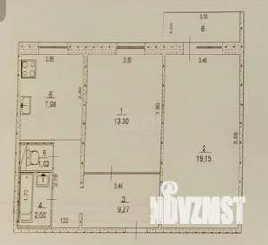 2-к квартира, вторичка, 53м2, 4/9 этаж