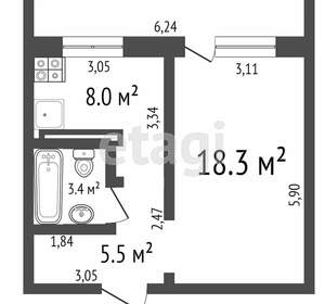 1-к квартира, вторичка, 35м2, 9/9 этаж
