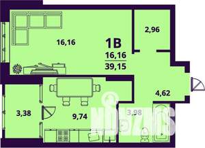 1-к квартира, вторичка, 39м2, 24/24 этаж