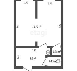 Студия квартира, вторичка, 23м2, 5/5 этаж
