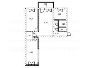 3-к квартира, вторичка, 58м2, 5/5 этаж