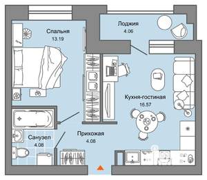 2-к квартира, вторичка, 40м2, 7/7 этаж