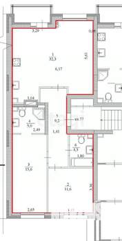 2-к квартира, вторичка, 82м2, 2/23 этаж