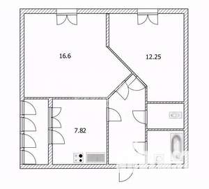 2-к квартира, вторичка, 47м2, 17/24 этаж