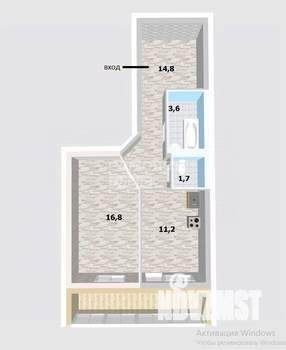 1-к квартира, вторичка, 48м2, 2/5 этаж
