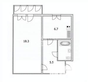 1-к квартира, вторичка, 35м2, 9/9 этаж