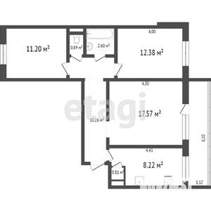 3-к квартира, вторичка, 65м2, 5/10 этаж
