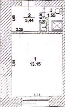 1-к квартира, вторичка, 18м2, 5/5 этаж