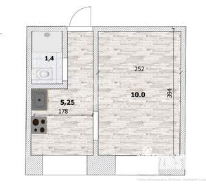 1-к квартира, вторичка, 17м2, 1/5 этаж