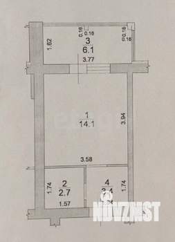 Студия квартира, вторичка, 26м2, 3/3 этаж