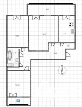 3-к квартира, вторичка, 65м2, 7/9 этаж