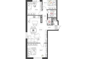 4-к квартира, вторичка, 77м2, 3/16 этаж