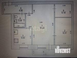 2-к квартира, вторичка, 45м2, 5/5 этаж