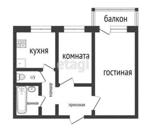 2-к квартира, вторичка, 53м2, 2/10 этаж