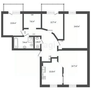 3-к квартира, вторичка, 131м2, 3/4 этаж